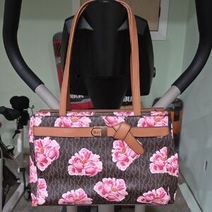 Floral Brown and Pink Handbag